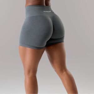 Alphalete Gray High-Rise Bike Shorts